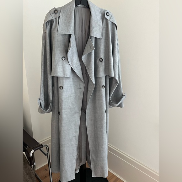 Toteme tailoring trench in light grey 100% wool - Picture 2 of 13